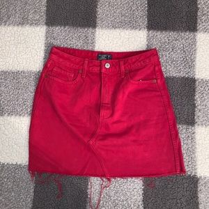 Abercrombie and Fitch RED DENIM SKIRT